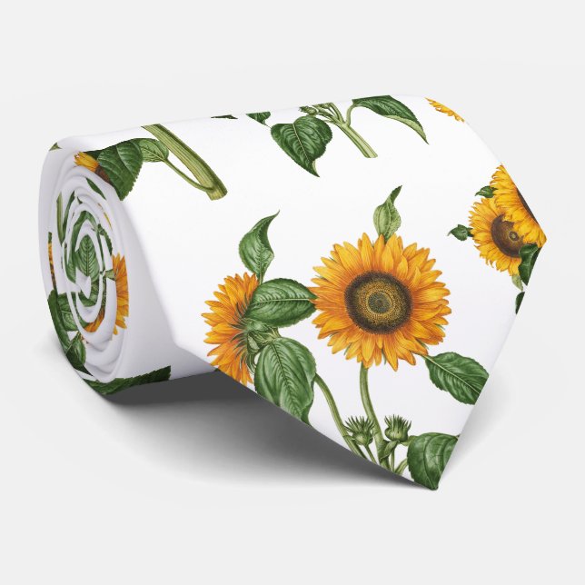 Sonnenblumen Botanische Vegetation Krawatte (Gerollt)
