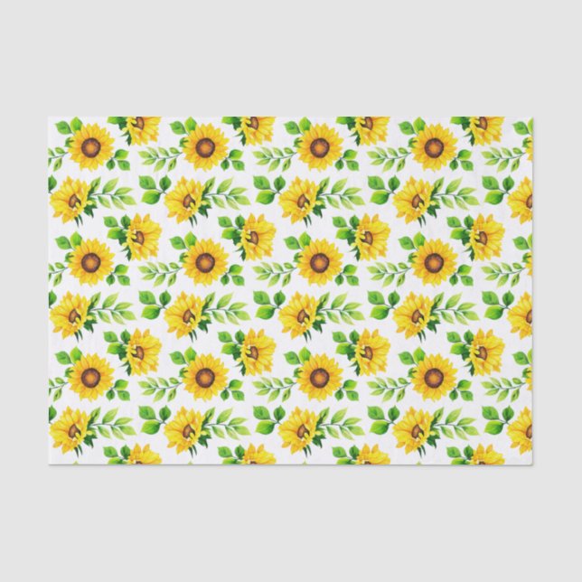 Sonnenblumen Botanischer Mustergarten Party Seidenpapier (Vorderseite)