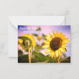Sonnenblumen Botanisches Foto Save the Date Geburt Mitteilungskarte