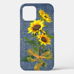 Sonnenblumen-Bouquet auf Denim  Case-Mate iPhone Hülle