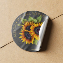 Sonnenblumen Bouquet rustikale Chalkboard Hochzeit