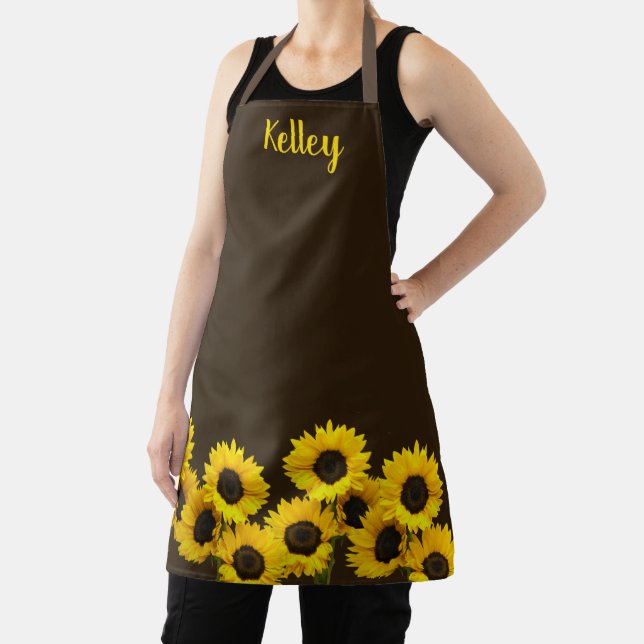 Sonnenblumen Braun Personalisierte Schürze (InSitu)