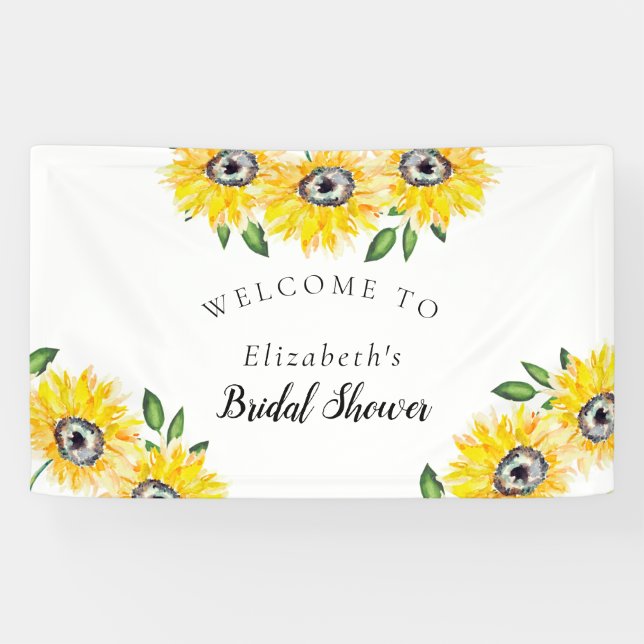 Sonnenblumen Brautparty Begrüßungsunterschrift Banner (Horizontal)