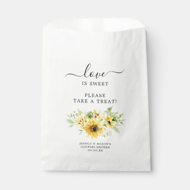Sonnenblumen Brautparty Fvor Beutel Liebe ist süß Geschenktütchen (Vorderseite)