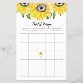 Sonnenblumen Brautparty Game Bingo Bloral Flyer