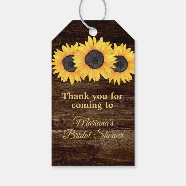 Sonnenblumen Brautparty Geschenkanhänger (Vorderseite)