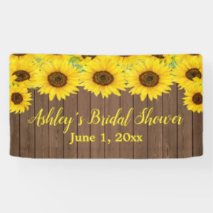 Sonnenblumen Brautparty Hintergrund rustikale Holz Banner