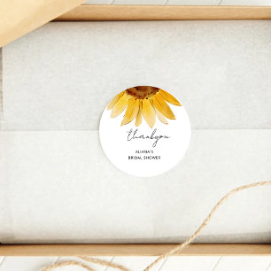 Sonnenblumen-Brautparty klassischer runder Aufkleb Aufkleber