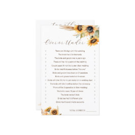 Sonnenblumen Brautparty Over oder Under game