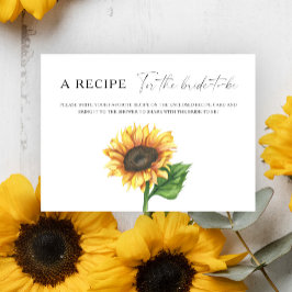 Sonnenblumen Brautparty Rezept für die Braut zu se Begleitkarte