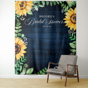 Sonnenblumen Brautschauer-Hintergrund mit Baby's B Wandteppich