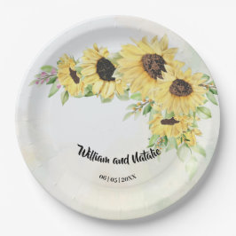 Sonnenblumen Bridal Hochzeitsempfang Pappteller
