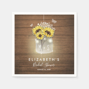 Sonnenblumen Bridal Papier Napkins Scheune Hochzei Serviette