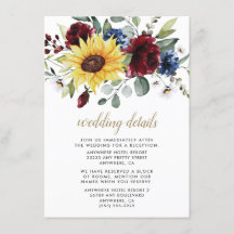 Sonnenblumen Burgund Rose Navy Blue Rustic Hochzei