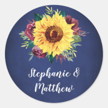 Sonnenblumen Burgund Rose Navy Hochzeit
