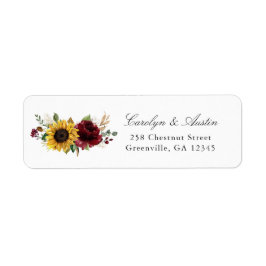 Sonnenblumen Burgundy Floral Rücksendeadresse Etik