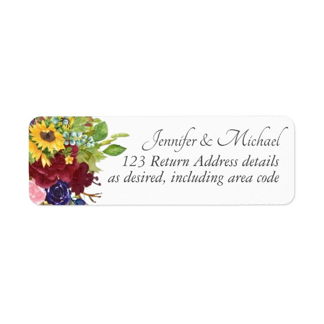 Sonnenblumen Burgundy Navy Rose Blumenhochzeit (Vorne)