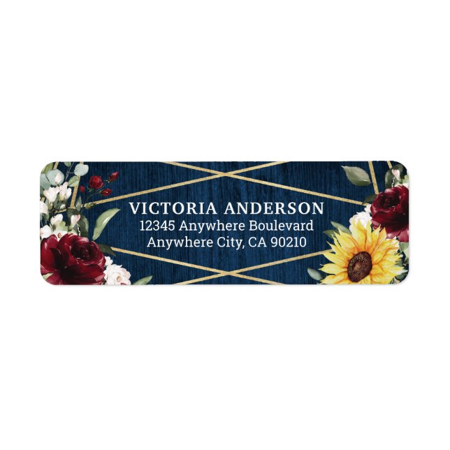 Sonnenblumen Burgundy Rose Geometrische Hochzeit d (Vorne)