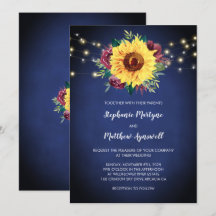 Sonnenblumen Burgundy Rose Lights Navy Blue Weddin
