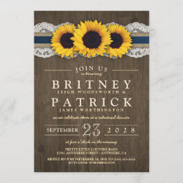 Sonnenblumen Burlap Lace Probe Dinner Einladungen