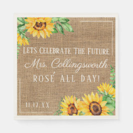 Sonnenblumen Burlap Look Rustikales Hochzeitssembl Serviette