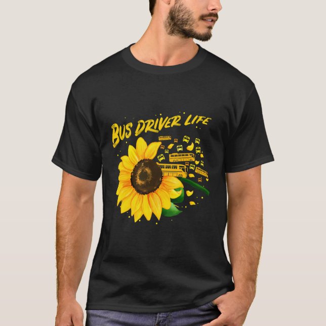 Sonnenblumen-Busfahrer - Geschenkidee T-Shirt (Vorderseite)