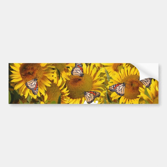 Sonnenblumen Butterfly Blume Blumenstrauß Autoaufk Autoaufkleber (Vorne)