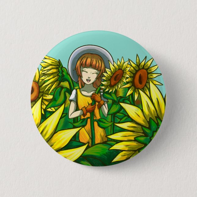 Sonnenblumen Button (Vorderseite)