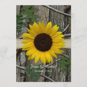 Sonnenblumen-Camouflage-Hochzeit Einladung