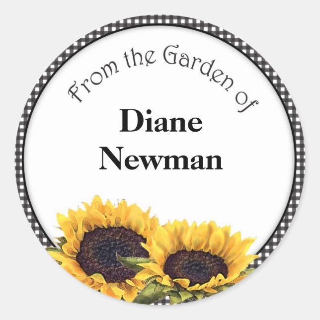 Sonnenblumen Canning Jar Personalisiert Stickers (Vorderseite)