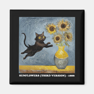 Sonnenblumen Cat Meme Art Graphic Magnet