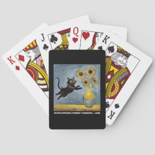 Sonnenblumen Cat Meme Art Graphic Spielkarten