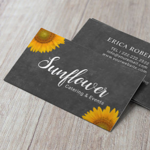 Sonnenblumen-Catering & Events Vintage-Schultafel Visitenkarte