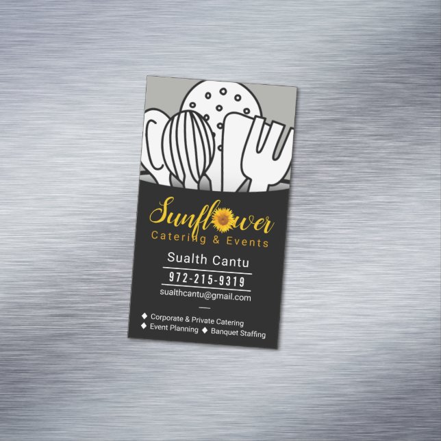 Sonnenblumen-Catering und Veranstaltungen #2 Magnetische Visitenkarte (Beispiel)