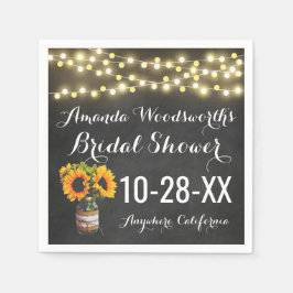 Sonnenblumen Chalkboard Land Rustikales Brautparty Serviette
