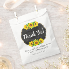 Sonnenblumen Chalkboard Landhaus Vielen Dank Geschenktütchen