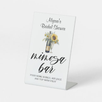 Sonnenblumen & Champagner Mimosa Bar Sign Sockelschild