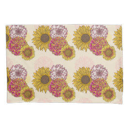 Sonnenblumen, Chrysanthemen, Blumensträuße Kissenbezug