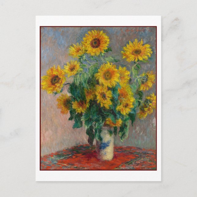 Sonnenblumen Claude Monet Schöne Kunst, Dichtung u Postkarte (Vorderseite)