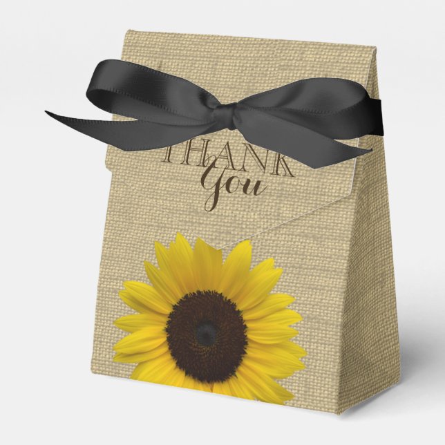 Sonnenblumen Country Burlap Print Geschenkschachtel (Vorderseite)
