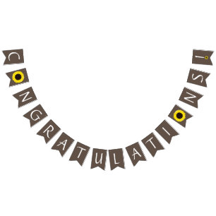 Sonnenblumen Country Graduation Party Braun Wimpelkette