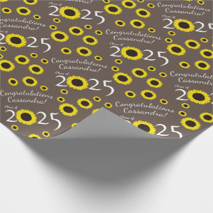 Sonnenblumen Country Graduation Party Braun Wrappi Geschenkpapier
