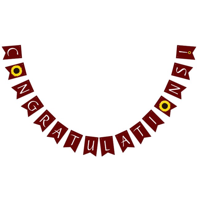 Sonnenblumen Country Graduation Party Maroon Wimpelkette (Alle)