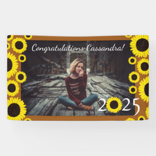 Sonnenblumen Country Graduation Party Rost Orange Banner