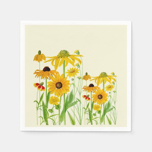 Sonnenblumen Cousin Papier Napkins Serviette (Vorderseite)