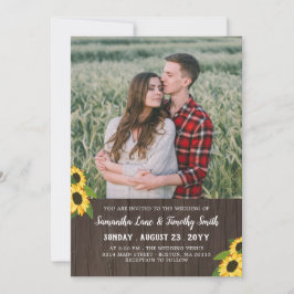 Sonnenblumen Custom Foto zwei in einer Hochzeit Einladung
