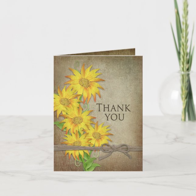 Sonnenblumen - Danke - Braun Textur (Vorderseite)