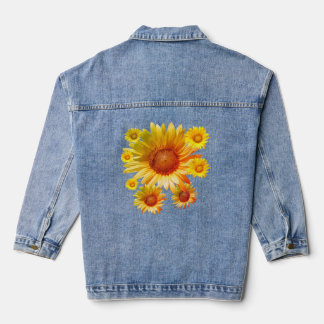 Sonnenblumen-Denimjacke Jeansjacke