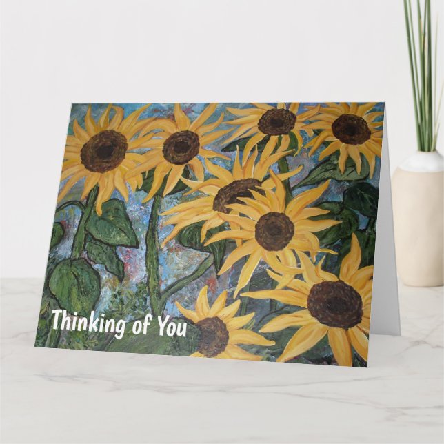 Sonnenblumen, denken Sie an Sie Karte (Vorderseite)