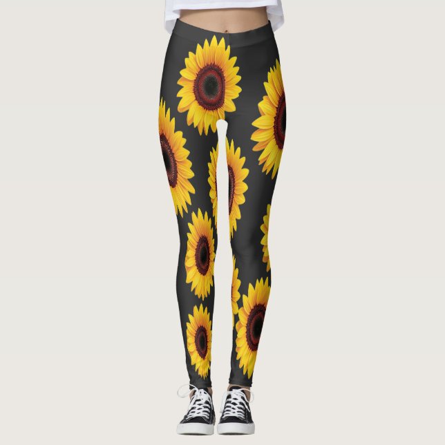 Sonnenblumen-Design Leggings (Vorderseite)